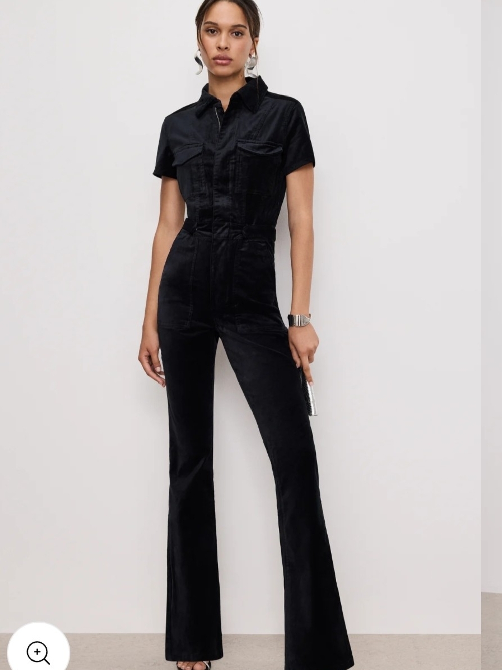 Good American Fit for Success Velvet Bootcut Jumpsuit - Picture 1 of 9
